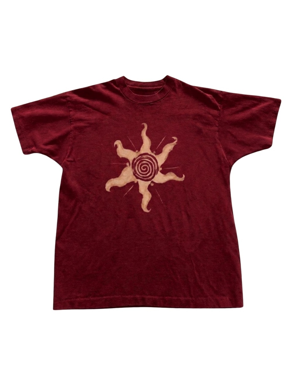 Gildan Maroon Graphic Tee with Sun Spiral